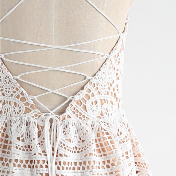 Chicwish Moonlit Night Cross Back Crochet Cami Dress - Picture 3 of 6